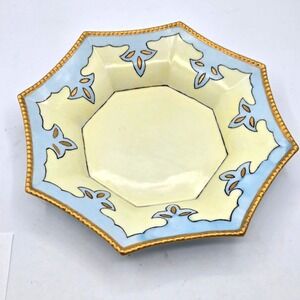 Antique‎ Art Deco Limoges France Light Blue and Yellow With Gold Trim Plate